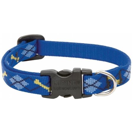 LUPINE Lupine Inc .50in. X 8in.-12in. Adjustable Dapper Dog Design Collar For Small Dogs & Pu 41834